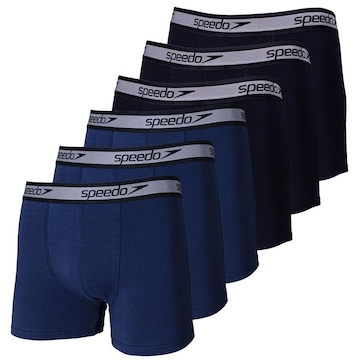 Kit de Cuecas Boxer Cotton Speedo com 6 Unidades - Adulto