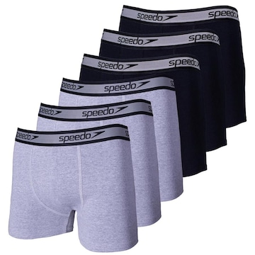 Kit de Cuecas Boxer Cotton Speedo com 6 Unidades - Adulto