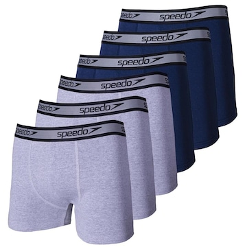 Kit de Cuecas Boxer Cotton Speedo com 6 Unidades - Adulto