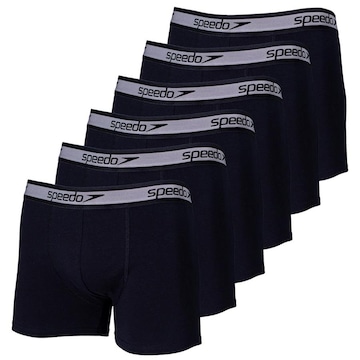 Kit de Cuecas Boxer Cotton Speedo com 6 Unidades - Adulto