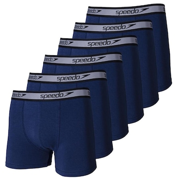 Kit de Cuecas Boxer Cotton Speedo com 6 Unidades - Adulto