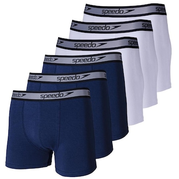 Kit de Cuecas Boxer Cotton Speedo com 6 Unidades - Adulto