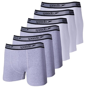 Kit de Cuecas Boxer Cotton Speedo com 6 Unidades - Adulto