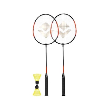 Kit Badminton Vollo 2 Raquetes + 2 Petecas