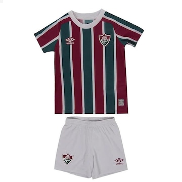 Kit Uniforme de Futebol do Fluminense Oficial 1 2022 Umbro - Infantil