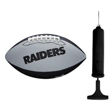 Kit Bola de Futebol Americano Wilson Nfl Las Vegas Raiders + Bomba de Ar