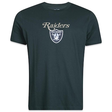 Camiseta New Era Regular Las Vegas Raiders Logo History - Masculina