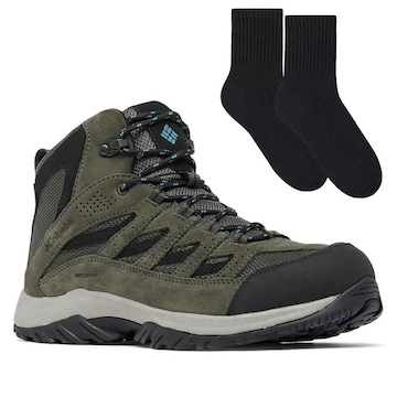 Kit Bota Columbia Crestwood Mid - Masculina + Par de Meia