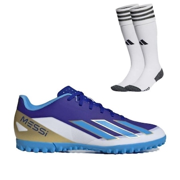 Chuteira Society adidas Messi X Crazyfast Club + Meião adidas - Adulto