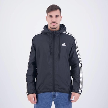 Jaqueta com Capuz adidas Corta Vento 3 Stripes -