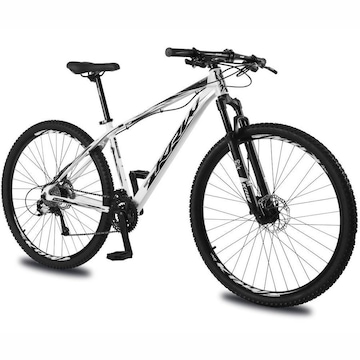 Bicicleta Aro 29 Krw Alumínio 27 Vel Shimano Acera Freio Hidráulico Suspensão C/ Trava de Ombro Kr10