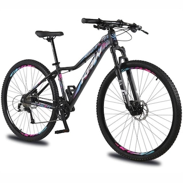 Bicicleta Aro 29 Krw Alumínio 27 Vel Shimano Acera Freio Hidráulico Suspensão C/ Trava de Ombro Kr10