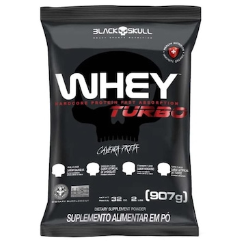 Whey Protein Black Skull Refil Turbo Whey Baunilha - 907g