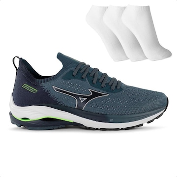 Tênis Mizuno Wave Zest + 3 Pares de Meias - Masculino