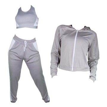 Kit Top Everlast Treino Candy Colors + Jaqueta + Calça Everlast - Feminino