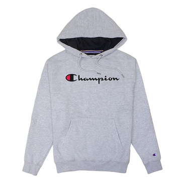 Blusão de Moletom com Capuz Champion Script Logo Print Tec Medio Gf89B Y06794 Brasil - Masculino