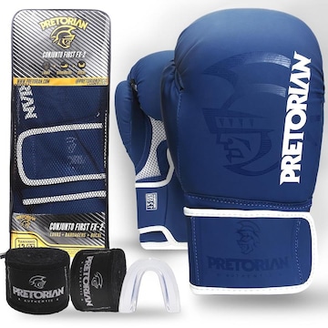 Kit Luvas de Boxe e Muay Thai Pretorian Fx2 + Bandagem + Bucal