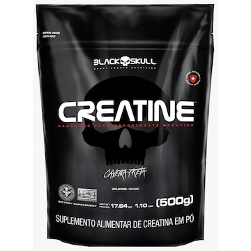 Creatine - Creatina Monohidratada - Refil 500G - Caveira Preta