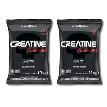 Kit 2X Creatine Creatina Turbo 1Kg Black Skull