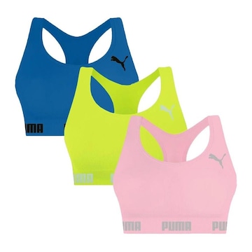 Kit Top Fitness Puma Nadador sem Costura - 3 Unidades - Feminino