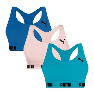 Kit Top Fitness Puma Nadador sem Costura - 3 Unidades - Feminino