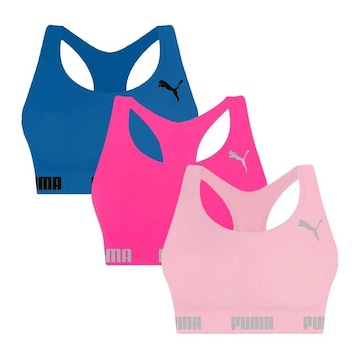 Kit Top Fitness Puma Nadador sem Costura - 3 Unidades - Feminino