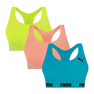 Kit Top Fitness Puma Nadador sem Costura - 3 Unidades - Feminino