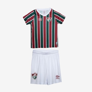 Kit Uniforme de Futebol do Fluminense Of. 1 2024 Clube Umbro - Infantil