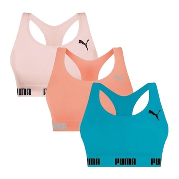 Top sem Bojo Puma Nadador sem Costura - 3 Unidades - Feminino