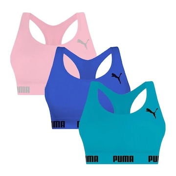 Top sem Bojo Puma Nadador sem Costura - 3 Unidades - Feminino