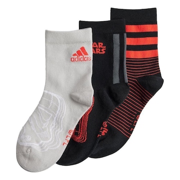 Kit de Meias Sapatilha adidas Star Wars com 3 Pares - Infantil