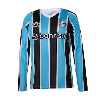 Camisa Grêmio Umbro Uniforme 1 Torcedor 2024 Manga Longa - Masculino