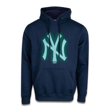 Blusão de Moletom Canguru New Era New York Yankees Mlb Space Glow - Masculino