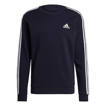 Blusão de Moletom sem Capuz Essentials Fleece 3-Stripes - Masculino