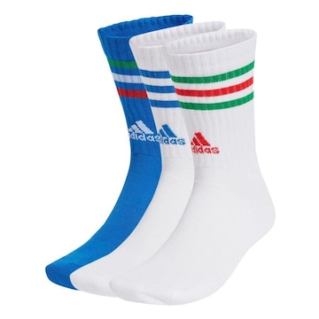 Kit de Meias Cano Alto adidas 3-Stripes com 3 Pares - Adulto