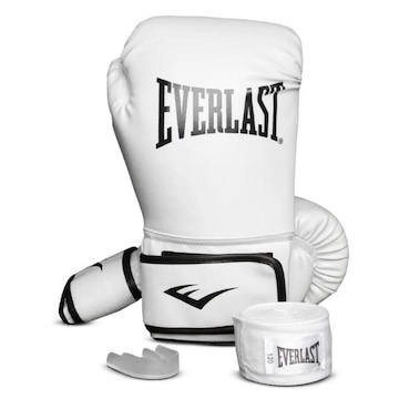 Kit Luvas Treino Boxe Everlast Core Bandagem Bucal