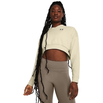 Blusão Cropped de Moletom Under Armour Rival Terry Oversized - Feminino