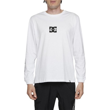 Camiseta Dc Shoes Manga Longa Minimal Stripe Wt24 Branco