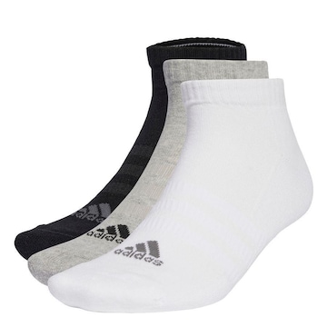 Kit de Meias Cano Baixo adidas Amortecidas com 3 Pares - Adulto