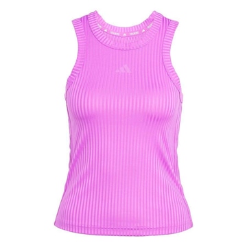 Camiseta Regata adidas Justa All Gym Seasonal Rib Tonal Três Listras - Feminina