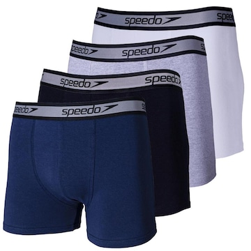 Kit de Cuecas Boxer Cotton Speedo com 4 Unidades - Adulto