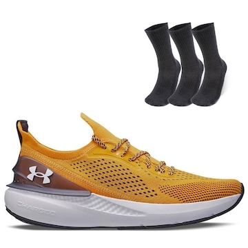 Kit 1 Tênis Under Armour Charged Quicker e 3 Pares de Meia Cano Alto - Masculino