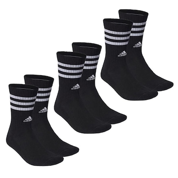 Meia Cano Alto Adidas 3 Stripes - 3 Pares - Unissex