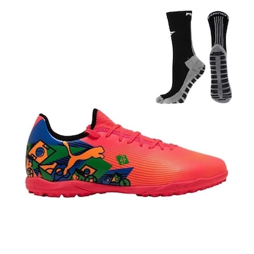 Chuteira Society Puma Neymar Future 7 Play + Meia Antiderrapante - Adulto