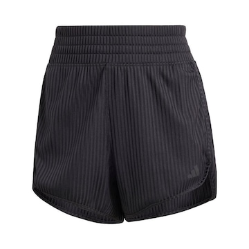 Shorts adidas Pacer All Gym Seasonal Canelado Cós Alto Tonal Três Listras - Feminino