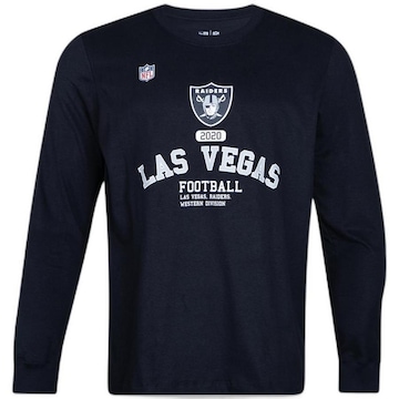 Camiseta New Era Manga Longa Las Vegas Raiders Club House - Masculina