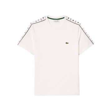 Camiseta Lacoste Listrada com Logotipo em Jersey - Masculina