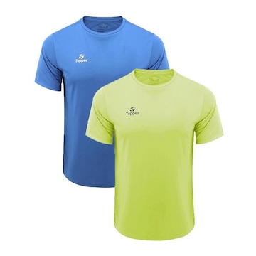 Kit Camiseta Topper Faster - 2 Unidades - Masculina