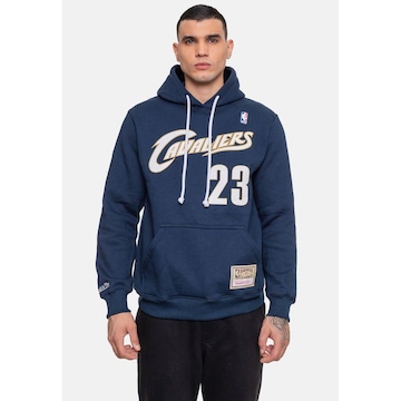 Blusão de Moletom com Capuz Mitchell & Ness Cleveland Cavaliers Lebron James - Masculino