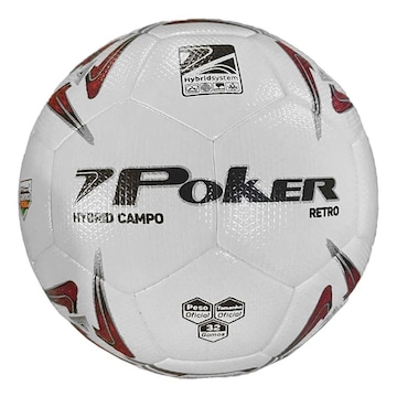 Bola Futebol de Campo Poker Pro 32 Gomos Hybrid Retro